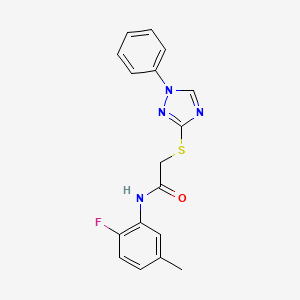 molecular formula C17H15FN4OS B4832743 N-(2-fluoro-5-methylphenyl)-2-[(1-phenyl-1H-1,2,4-triazol-3-yl)thio]acetamide 