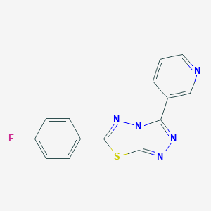 molecular formula C14H8FN5S B483275 6-(4-Fluorophenyl)-3-(3-pyridinyl)[1,2,4]triazolo[3,4-b][1,3,4]thiadiazole CAS No. 154149-64-1