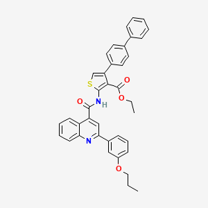 ethyl 4-(4-biphenylyl)-2-({[2-(3-propoxyphenyl)-4-quinolinyl]carbonyl}amino)-3-thiophenecarboxylate