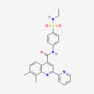 N-{4-[(ethylamino)sulfonyl]phenyl}-7,8-dimethyl-2-(2-pyridinyl)-4-quinolinecarboxamide