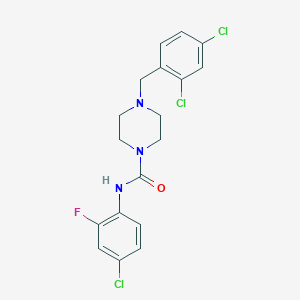 molecular formula C18H17Cl3FN3O B4832763 N-(4-chloro-2-fluorophenyl)-4-(2,4-dichlorobenzyl)-1-piperazinecarboxamide 
