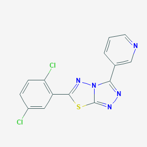 molecular formula C14H7Cl2N5S B483277 6-(2,5-Dichlorophenyl)-3-(3-pyridinyl)[1,2,4]triazolo[3,4-b][1,3,4]thiadiazole CAS No. 878431-63-1