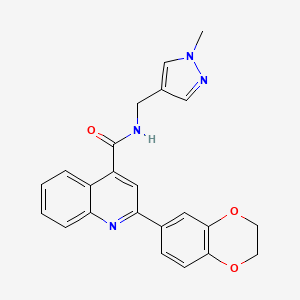 molecular formula C23H20N4O3 B4832776 2-(2,3-dihydro-1,4-benzodioxin-6-yl)-N-[(1-methyl-1H-pyrazol-4-yl)methyl]-4-quinolinecarboxamide 