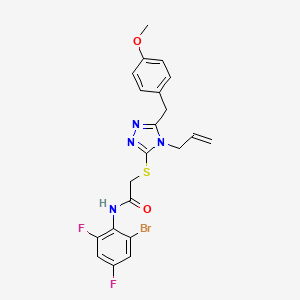 molecular formula C21H19BrF2N4O2S B4832781 2-{[4-allyl-5-(4-methoxybenzyl)-4H-1,2,4-triazol-3-yl]thio}-N-(2-bromo-4,6-difluorophenyl)acetamide 