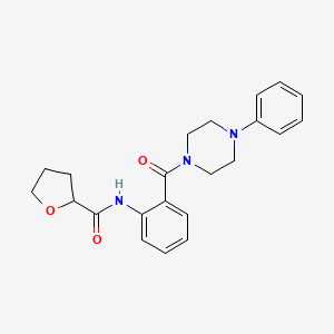 molecular formula C22H25N3O3 B4832788 N-{2-[(4-phenyl-1-piperazinyl)carbonyl]phenyl}tetrahydro-2-furancarboxamide 