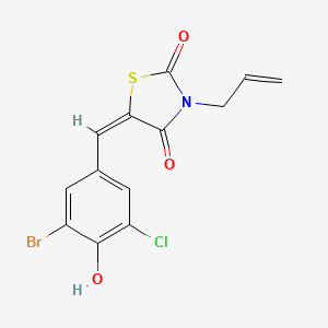 molecular formula C13H9BrClNO3S B4832789 3-allyl-5-(3-bromo-5-chloro-4-hydroxybenzylidene)-1,3-thiazolidine-2,4-dione 