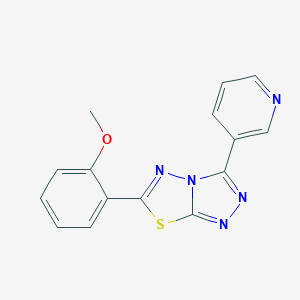 molecular formula C15H11N5OS B483279 6-(2-Methoxyphenyl)-3-pyridin-3-yl[1,2,4]triazolo[3,4-b][1,3,4]thiadiazole CAS No. 160427-40-7