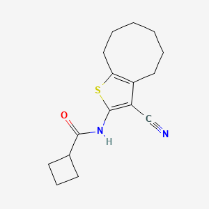 molecular formula C16H20N2OS B4832801 N-(3-cyano-4,5,6,7,8,9-hexahydrocycloocta[b]thien-2-yl)cyclobutanecarboxamide 
