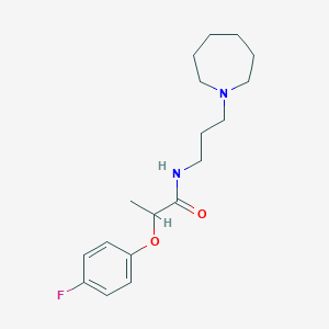 molecular formula C18H27FN2O2 B4832804 N-[3-(1-azepanyl)propyl]-2-(4-fluorophenoxy)propanamide 