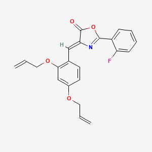 molecular formula C22H18FNO4 B4832816 4-[2,4-bis(allyloxy)benzylidene]-2-(2-fluorophenyl)-1,3-oxazol-5(4H)-one 