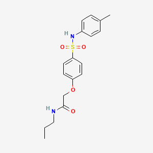 molecular formula C18H22N2O4S B4832831 2-(4-{[(4-methylphenyl)amino]sulfonyl}phenoxy)-N-propylacetamide 