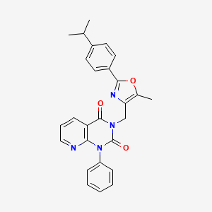 molecular formula C27H24N4O3 B4832836 3-{[2-(4-isopropylphenyl)-5-methyl-1,3-oxazol-4-yl]methyl}-1-phenylpyrido[2,3-d]pyrimidine-2,4(1H,3H)-dione 