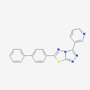 molecular formula C20H13N5S B483284 6-[1,1'-Biphenyl]-4-yl-3-(3-pyridinyl)[1,2,4]triazolo[3,4-b][1,3,4]thiadiazole CAS No. 879565-16-9