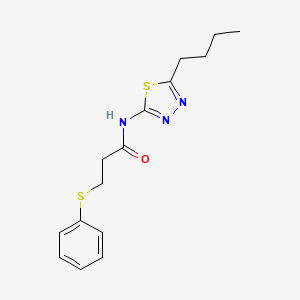 molecular formula C15H19N3OS2 B4832848 N-(5-butyl-1,3,4-thiadiazol-2-yl)-3-(phenylthio)propanamide 