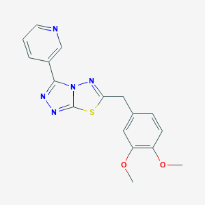molecular formula C17H15N5O2S B483286 6-(3,4-Dimethoxybenzyl)-3-(3-pyridinyl)[1,2,4]triazolo[3,4-b][1,3,4]thiadiazole CAS No. 878431-83-5