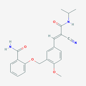 molecular formula C22H23N3O4 B4832865 2-({5-[2-cyano-3-(isopropylamino)-3-oxo-1-propen-1-yl]-2-methoxybenzyl}oxy)benzamide 
