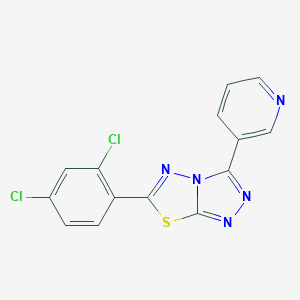 molecular formula C14H7Cl2N5S B483287 6-(2,4-Dichlorophenyl)-3-(3-pyridinyl)[1,2,4]triazolo[3,4-b][1,3,4]thiadiazole CAS No. 840511-45-7