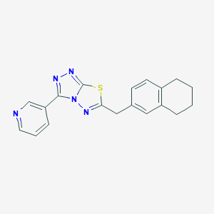 molecular formula C19H17N5S B483288 3-(3-Pyridinyl)-6-(5,6,7,8-tetrahydro-2-naphthalenylmethyl)[1,2,4]triazolo[3,4-b][1,3,4]thiadiazole CAS No. 878431-88-0