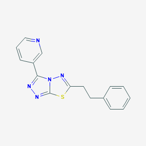molecular formula C16H13N5S B483289 6-(2-Phenylethyl)-3-(3-pyridinyl)[1,2,4]triazolo[3,4-b][1,3,4]thiadiazole CAS No. 154149-73-2