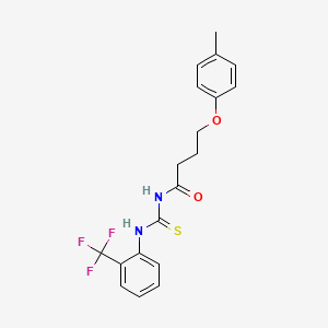 molecular formula C19H19F3N2O2S B4832892 4-(4-methylphenoxy)-N-({[2-(trifluoromethyl)phenyl]amino}carbonothioyl)butanamide 