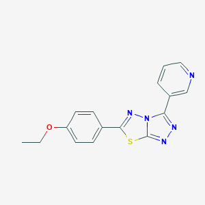 molecular formula C16H13N5OS B483290 6-(4-Ethoxyphenyl)-3-(pyridin-3-yl)[1,2,4]triazolo[3,4-b][1,3,4]thiadiazole CAS No. 154149-69-6