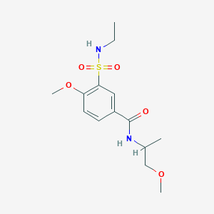 molecular formula C14H22N2O5S B4832914 3-[(ethylamino)sulfonyl]-4-methoxy-N-(2-methoxy-1-methylethyl)benzamide 