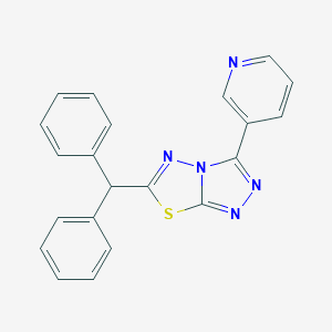 molecular formula C21H15N5S B483293 6-(Diphenylmethyl)-3-(pyridin-3-yl)[1,2,4]triazolo[3,4-b][1,3,4]thiadiazole CAS No. 874466-69-0