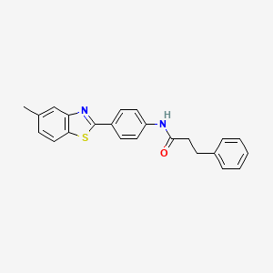 molecular formula C23H20N2OS B4832944 N-[4-(5-methyl-1,3-benzothiazol-2-yl)phenyl]-3-phenylpropanamide 