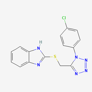 molecular formula C15H11ClN6S B4832947 2-({[1-(4-chlorophenyl)-1H-tetrazol-5-yl]methyl}thio)-1H-benzimidazole 
