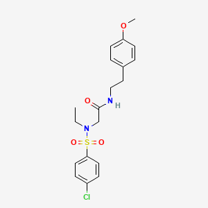 molecular formula C19H23ClN2O4S B4832955 N~2~-[(4-chlorophenyl)sulfonyl]-N~2~-ethyl-N~1~-[2-(4-methoxyphenyl)ethyl]glycinamide 