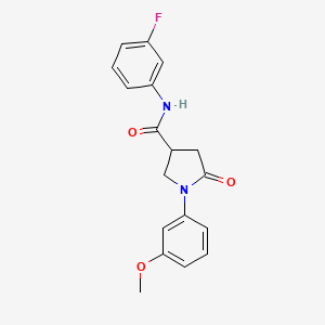 molecular formula C18H17FN2O3 B4832957 N-(3-fluorophenyl)-1-(3-methoxyphenyl)-5-oxo-3-pyrrolidinecarboxamide 