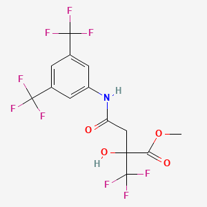 molecular formula C14H10F9NO4 B4832976 methyl 4-{[3,5-bis(trifluoromethyl)phenyl]amino}-2-hydroxy-4-oxo-2-(trifluoromethyl)butanoate 
