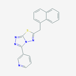 molecular formula C19H13N5S B483298 6-(1-Naphthylmethyl)-3-(3-pyridinyl)[1,2,4]triazolo[3,4-b][1,3,4]thiadiazole CAS No. 879465-46-0