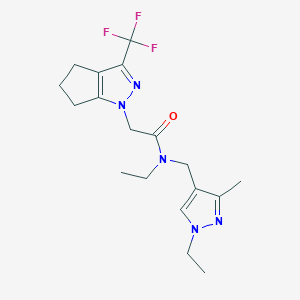 N-ethyl-N-[(1-ethyl-3-methyl-1H-pyrazol-4-yl)methyl]-2-[3-(trifluoromethyl)-5,6-dihydrocyclopenta[c]pyrazol-1(4H)-yl]acetamide