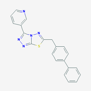 molecular formula C21H15N5S B483299 6-([1,1'-Biphenyl]-4-ylmethyl)-3-(3-pyridinyl)[1,2,4]triazolo[3,4-b][1,3,4]thiadiazole CAS No. 879574-66-0