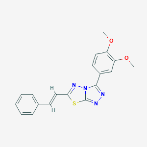 molecular formula C19H16N4O2S B483300 3-(3,4-Dimethoxyphenyl)-6-(2-phenylvinyl)[1,2,4]triazolo[3,4-b][1,3,4]thiadiazole CAS No. 878430-54-7