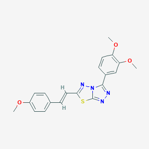 molecular formula C20H18N4O3S B483301 3-(3,4-Dimethoxyphenyl)-6-[2-(4-methoxyphenyl)vinyl][1,2,4]triazolo[3,4-b][1,3,4]thiadiazole CAS No. 878430-62-7
