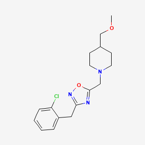 molecular formula C17H22ClN3O2 B4833018 1-{[3-(2-chlorobenzyl)-1,2,4-oxadiazol-5-yl]methyl}-4-(methoxymethyl)piperidine 