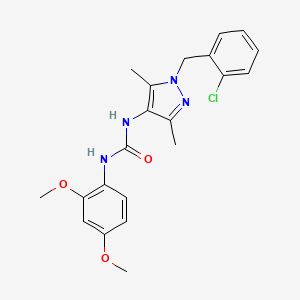 molecular formula C21H23ClN4O3 B4833049 N-[1-(2-chlorobenzyl)-3,5-dimethyl-1H-pyrazol-4-yl]-N'-(2,4-dimethoxyphenyl)urea 