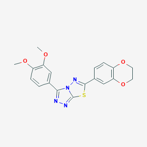 molecular formula C19H16N4O4S B483305 6-(2,3-Dihydro-1,4-benzodioxin-6-yl)-3-(3,4-dimethoxyphenyl)[1,2,4]triazolo[3,4-b][1,3,4]thiadiazole CAS No. 878430-74-1