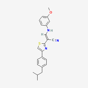 molecular formula C23H23N3OS B4833050 2-[4-(4-isobutylphenyl)-1,3-thiazol-2-yl]-3-[(3-methoxyphenyl)amino]acrylonitrile 
