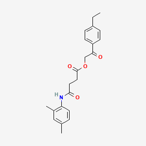 molecular formula C22H25NO4 B4833051 2-(4-ethylphenyl)-2-oxoethyl 4-[(2,4-dimethylphenyl)amino]-4-oxobutanoate 