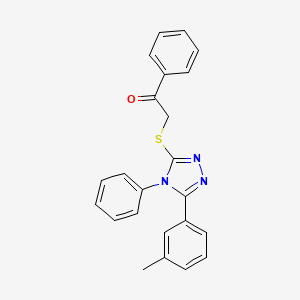 molecular formula C23H19N3OS B4833056 2-{[5-(3-methylphenyl)-4-phenyl-4H-1,2,4-triazol-3-yl]thio}-1-phenylethanone 