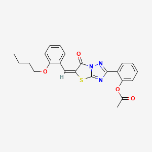 molecular formula C23H21N3O4S B4833061 2-[5-(2-butoxybenzylidene)-6-oxo-5,6-dihydro[1,3]thiazolo[3,2-b][1,2,4]triazol-2-yl]phenyl acetate 