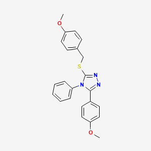 molecular formula C23H21N3O2S B4833066 3-[(4-methoxybenzyl)thio]-5-(4-methoxyphenyl)-4-phenyl-4H-1,2,4-triazole 