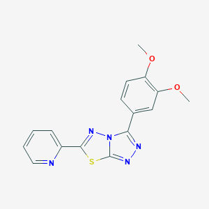 molecular formula C16H13N5O2S B483307 3-(3,4-Dimethoxyphenyl)-6-(2-pyridinyl)[1,2,4]triazolo[3,4-b][1,3,4]thiadiazole CAS No. 878430-84-3
