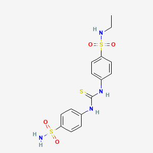 molecular formula C15H18N4O4S3 B4833073 4-[({[4-(aminosulfonyl)phenyl]amino}carbonothioyl)amino]-N-ethylbenzenesulfonamide CAS No. 706766-45-2