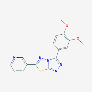 molecular formula C16H13N5O2S B483308 3-(3,4-Dimethoxyphenyl)-6-(3-pyridinyl)[1,2,4]triazolo[3,4-b][1,3,4]thiadiazole CAS No. 537016-91-4