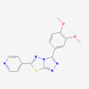 molecular formula C16H13N5O2S B483309 3-(3,4-Dimethoxyphenyl)-6-(4-pyridinyl)[1,2,4]triazolo[3,4-b][1,3,4]thiadiazole CAS No. 878430-89-8