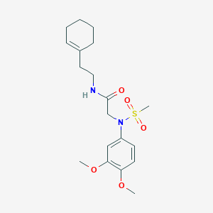 molecular formula C19H28N2O5S B4833097 N~1~-[2-(1-cyclohexen-1-yl)ethyl]-N~2~-(3,4-dimethoxyphenyl)-N~2~-(methylsulfonyl)glycinamide 